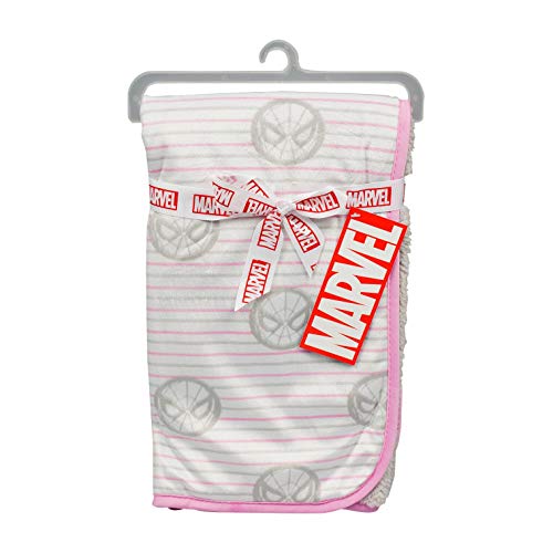Image of Spider-Man Super Soft Fleece Baby Blanket (Pink & Gray)