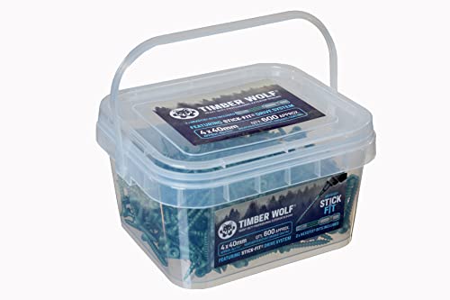Image of Timber Wolf Exterior Woodscrews - 4.0 x 40mm - Tub of 600, Green