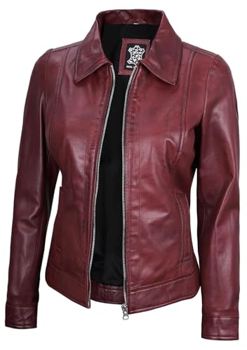 Image of Decrum Vintage Style Women's Leather Jacket - Real Lambskin Casual Leather Jacket for Women