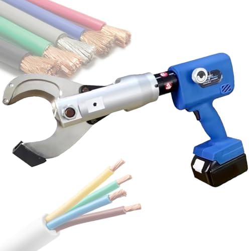 Professional Portable Hydraulic Battery Cable Cutters, Electric Wire Cutters with 2 Removable Batteries, Cuts Up to Φ30mm, Ideal for Heavy-Duty Electl Work