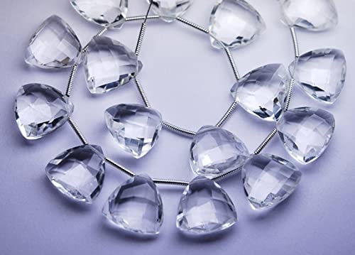 Rock crystal quartz naturel briolettes trillion 14mm pour bijoux DIY