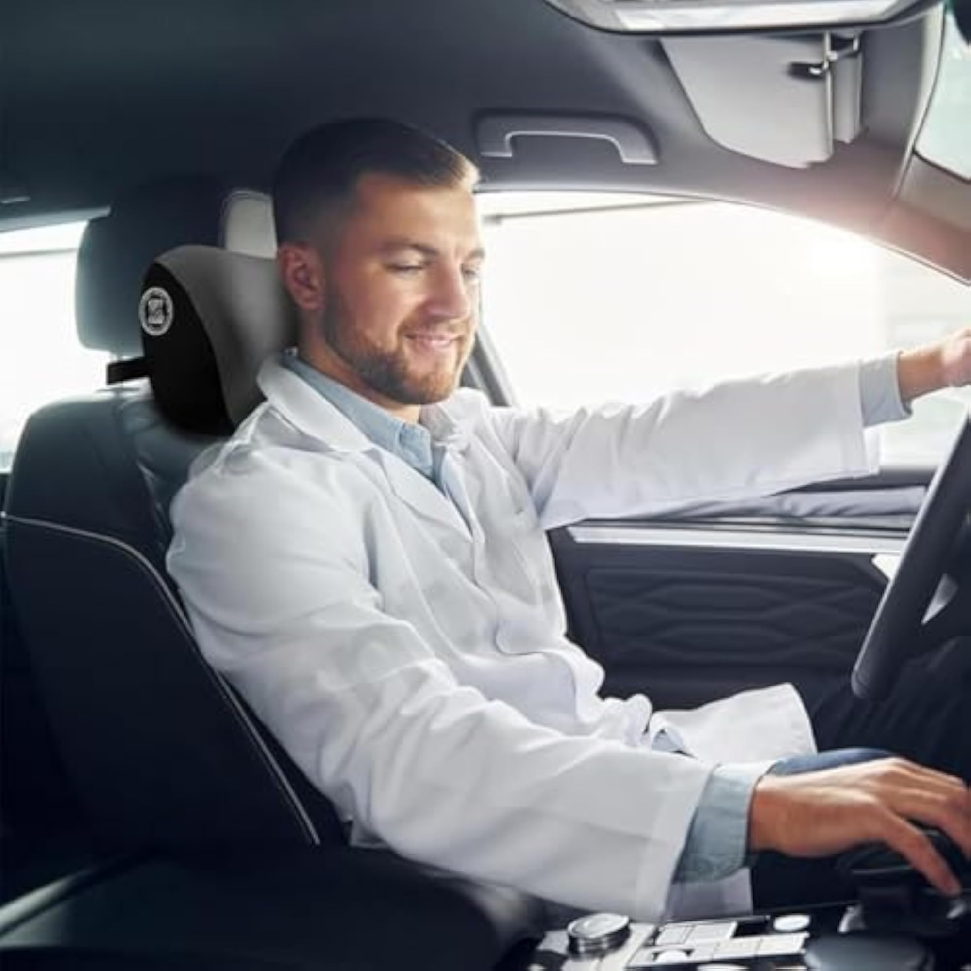 Car Headrest and Lumbar Support Pillow Set, Ergonomic Design