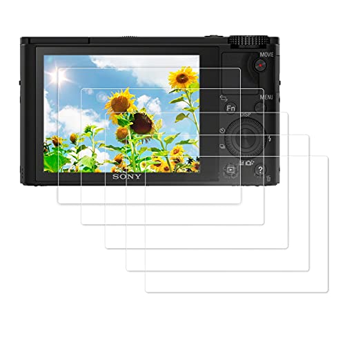Screen protector RX100VI RX100III RX100II RX100 IV V RX100VI, Ugpine LCD screen tempered glass film ,fit for Sony RX100VI RX100III RX100II RX100 IV V RX100VI (2018RX) digital SLR camera 9H optical hard tempered glass cover full coverage (3 pack)