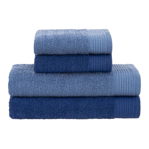 Jogo de Toalhas Buddemeyer Brisa Banhão Azul/Azul Marinho 4 peças