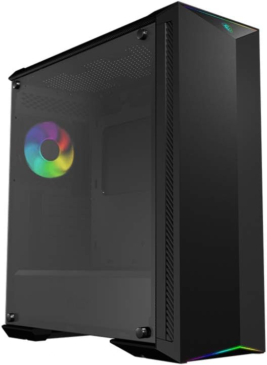 MSI MPG GUNGNIR 100 Mid Tower Gaming Computer Case 'Black, 1x 120mm ARGB + 3X 120mm Fan, Mystic Light Sync, 8 Channel ARGB Hub, Tempered Glass Panels, E-ATX, ATX, mATX, Mini-ITX'
