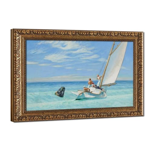 Impression Ground Swell Edward Hopper en toile tendue haut de gamme avec son cadre en bois