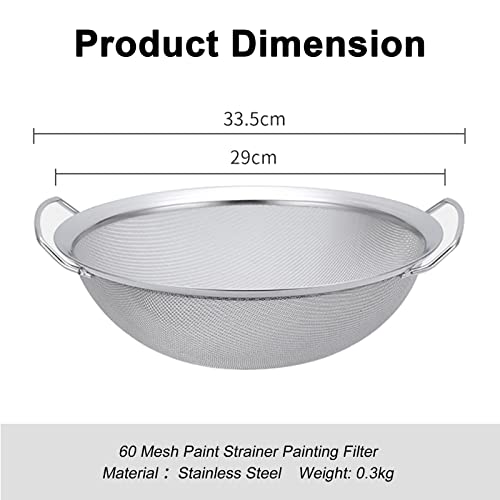3 Pack Fine Mesh Paint Strainer 60 Mesh Stainless Steel Paint Filter Emulsion Honey Funnel Filter Cover Fits 5 Gallon Paint Bucket Filter Tool Insert Strains - Thumbnail 4