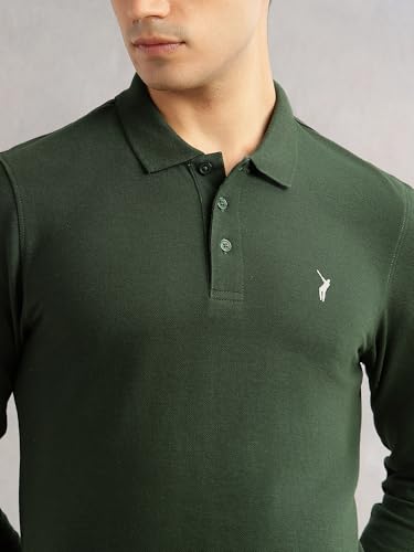 Image of Thomas Scott Men's | Solid | Full Sleeve | Regular Fit | Cotton Blend | Polo Collar | Casual Tshirt