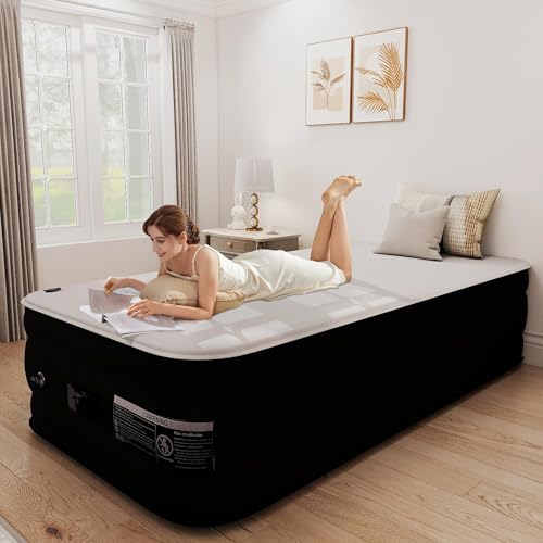Murago Twin Air Mattress with Built in Pump,17' Double High Twin...