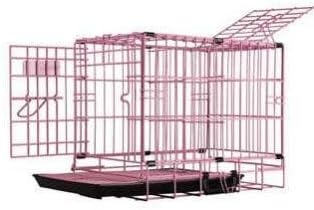 Pet Tek DPK86011 Dream Crate Professional Series 100 Dog Crate with Mesh Floor, 19 by 12 by 15-Inch, Pink