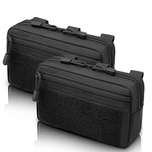 2 Pack Molle Pouches - Tactical Compact Water-Resistant Utility Admin Pouch for Vest Backpack Duty