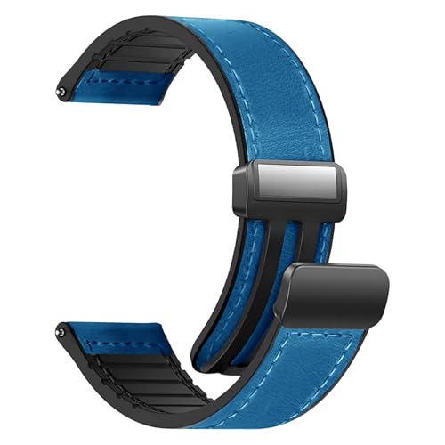 Image of ACM Watch Strap Leather Magnetic Silicone 22mm compatible with Noise Halo 2 Mod Smartwatch Belt Luxury Band