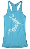 Threadrock Women's Volleyball Player Typography Racerback Tank Top - Medium, Turquoise