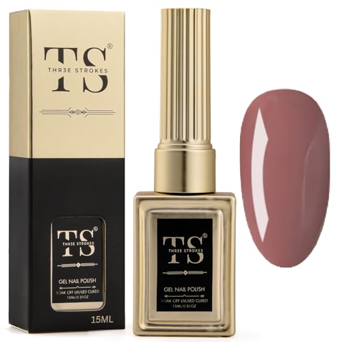 Image of THR3E STROKES Professional UV Gel Nail Polish, HEMA-FREE Lasts Upto 21 Days, Super Glossy Finish, Non-Chipping, Non-Smudging, Quick Drying Nail Polish,15 ml (81, 15ML)