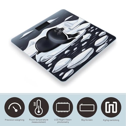 Báscula digital de baño con pantalla LCD y base antideslizante miniatura 3