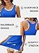V FOR CITY Racerback Tank Tops with Built in Shelf Bras for Women Wide Strap Summer Camisole Cotton Yoga Cami Shirts Pack of 2 Black/Blue 2XL