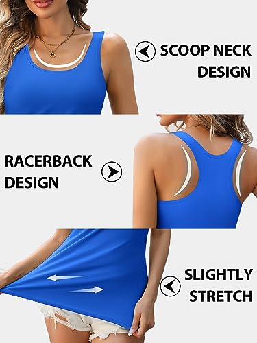 Image of V FOR CITY Womens Unpadded Shelf Bra Tank Tops Racerback Workout Camis Yoga Shirt Cotton Undershirt 2 Pack