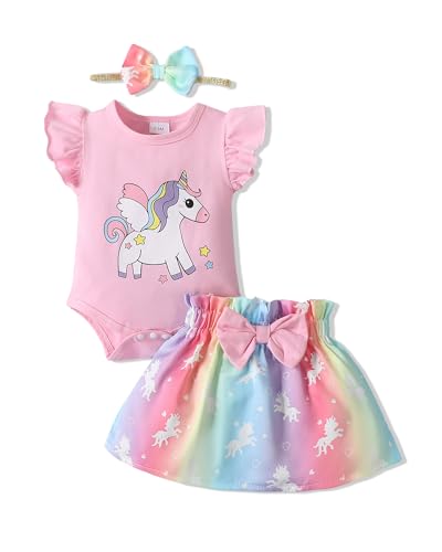 Image of SUNNY PIGGY Baby Girl Clothes Newborn Dress Infant Romper Summer Outfit Cute Toddler Clothing Skirt Set