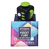 FIDGYB Cube Fidget Stress Relief Toy for Adults & Kids, Smooth, Quiet Sensory Toy for Anxiety, Focus & ADHD Idea[Black_Green]