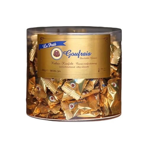 Goufrais Le Petit Partydose Schmankerl 350 g |100 feine Kakao-Gugelhupfe à 3 5 g einzeln verpackt | Zart schmelzendes Schokoladenkonfekt | Das perfekte Geschenk für jeden Anlass
