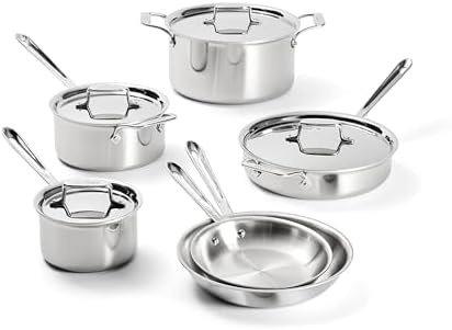 All-Clad D5® Stainless Steel Core 10 Piece Cookware Set- Made in ...