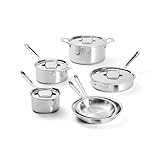All-Clad D5® Stainless Steel Core 10 Piece Cookware Set- Made in USA- The Upgrade for Supremely Even Heat- Includes Frying Pans, Saucepan, Sautépan, Stockpot -Oven Safe & Induction Compatible