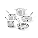 All-Clad Brushed D5 Stainless Cookware Set, Pots and Pans, 5-Ply Stainless Steel, Professional Grade, 10-Piece - 8400001085