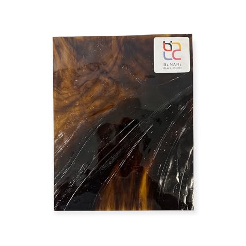 BiNARi Glass Studio�ɂ��E�B�X�}�b�n�X�e���h�O���X�V�[�g�ƃ��U�C�N�K���X:���C�g�A���o�[�ƃu���E���A�X�g���[�L�[LL-���x(8�C���`x6�C���`-1�V�[�g)