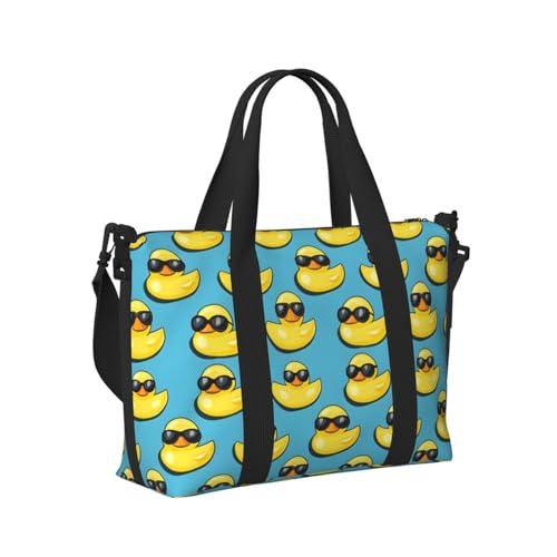 Laptop Tote Bag for Women Work - Cool Duck Sunglasses Print Weekender Overnight Bags for Women Travel, Gym Duffle Bag for Men, Personal Item Crossbody Travel Bags for Men Carry On