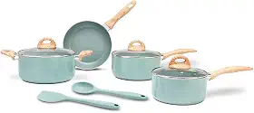 Brinox - Jogo de Panelas 6 Peças com Fundo de Indução Ceramic Life Botanika - Verde