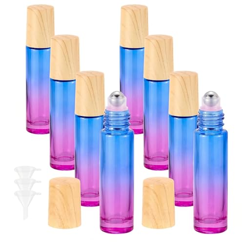 Huiles essentielles sans fuite avec le lot de 8 flacons à bille en verre de 10 ml