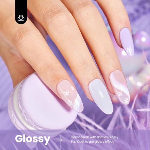 Image of Beetles Lilac Purple Gel Polish - 1Pcs 15ml Lavender Violet Mauve Pale Color Gel Polish High Gloss UV Led Soak Off Nail Polish Nail Art Manicure Salon Periwinkle Color Nails