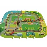 immagine prodotto Cefa Toys - Treno City Adventures con tappeto per bambini, puzzle e locomotiva motorizzata, set di 60 pezzi, set creativo per bambini a partire da 3 anni