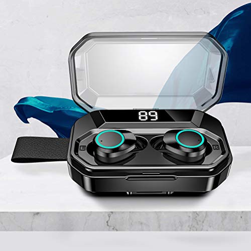 Andoer Fones de ouvido potáveis ​​com visor de bateria Fone de ouvido BT Fone de ouvido sem fio Fone