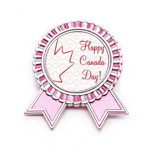 Broche rose en érable souvenir de la fête du Canada cadeau taille M en métal