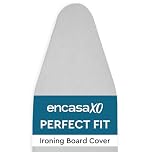 Encasa XO Ironing Board Cover and Pad 72x30 cm - Thick 2mm Foam Padding, Drawstring Tightening & Lock, Heat Reflective, Scorch & Stain Resistant, Mini Ironing Board - Silver Premium