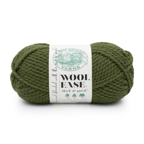 Image of Lion Brand Yarn, Wool-Ease Thick & Quick Yarn, Trailstone, Green, 1 Pack