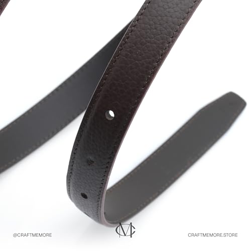 CRAFTMEMORE Textured Leather Belt Strap, Fine-Stitched Edges for Slim Buckles4