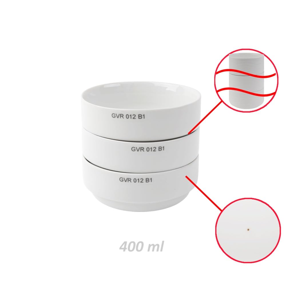 Holst Porzellan GVR 012 B1 - Juego de 6 cuencos de porcelana (12 cm, 0,40 L, redondos, 12 x 12 x 5,1 cm), color blanco