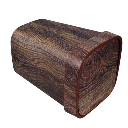 BESPORTBLE Papelera con Tapa Abatible Diseño Retro de Madera Sintética Cubo Basura Compacto y Espacioso para Cocina Baño Salón y Oficina Gestión Flexible de Residuos