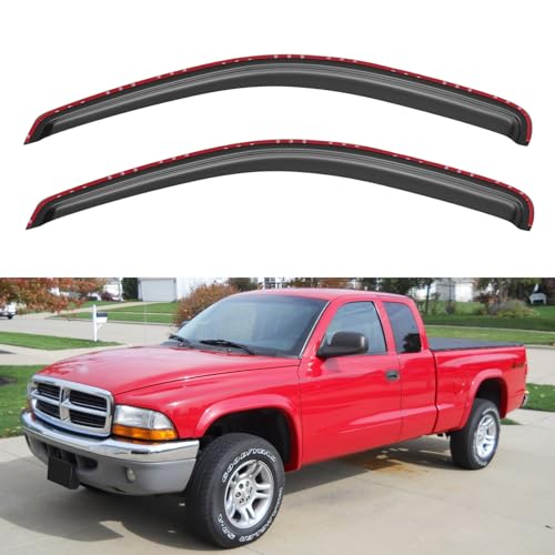 in-Channel Window Visors Rain Guards Shield for 1997-2004 Dodge Dakota Regular Cab, 2Pcs Window Vent Wind Deflectors Visors Shades for 97-04 Dakota