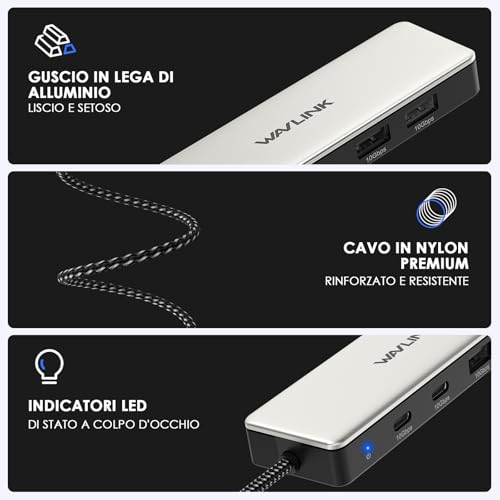 Hub USB C, 10 Gbps USB C Hub, 2 porte USB C 3.2, 2 porte USB A 3.2, compatibile per iMac/MacBook/Chromebook/Dell/HP/Lenovo (non supporta ricarica/estensione monitor) - Hub USB - Immagine 4