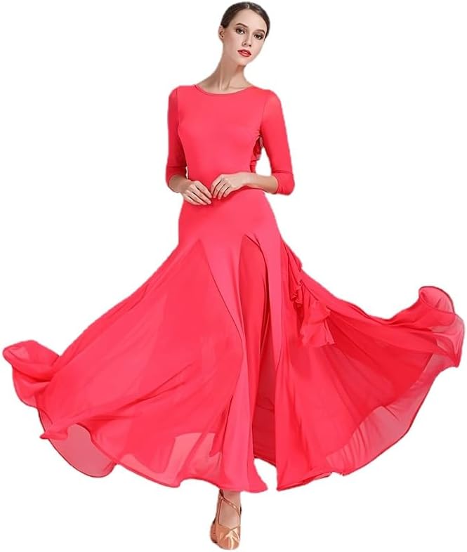 HEARTTOUCH Women Ballroom Dance Dress National Standard Dance Costume Modern Waltz Tango for Professional Competition S-2XL