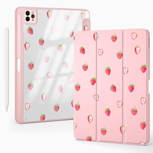 Cadeau idéal kawaii coque iPad Pro 13 pouces rose romantique