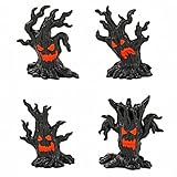 Jinyuanchao Tree Stump Ghost Figurines Garden Miniatures, Spooky Halloween Resin Ghost Statue Ornament for Porch Patio Backyard Yard Home Shelf Decor Accent
