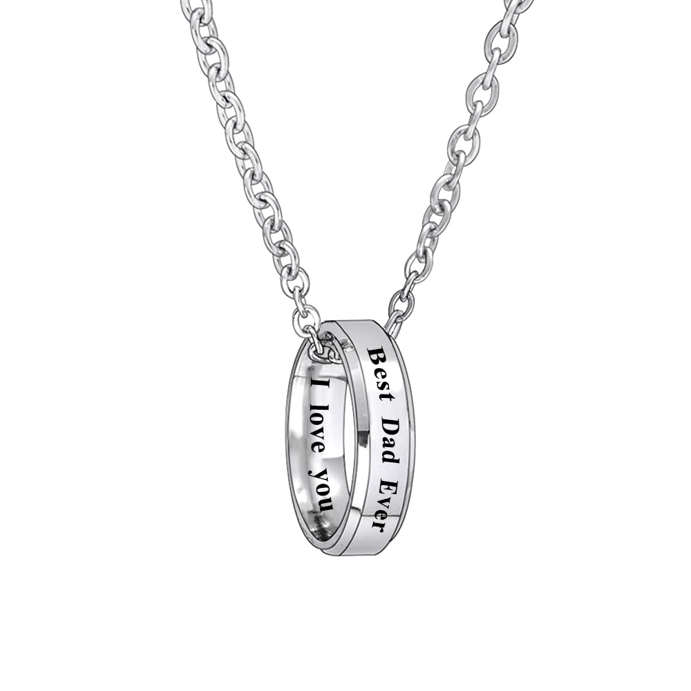 BESPMOSPBest Dad Ever Necklace Dad Gifts From Daughter Son Daddy Necklace Father's Day Gifts Birthday Necklace For Dad…