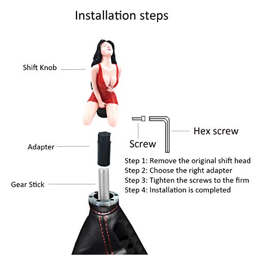 Bashineng Manual Transmission Shifter Handle, Beauty Lady Style Automatic Gear Stick Shift Knob Fit Most Trucks Suv Cars (Red) #TOP4