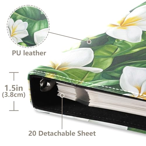 Álbum de Fotos con Portada de Cuero PU, Diseño Floral Tahití, Capacidad 80 Fotos de Tamaños 4x6, 5x7 y 6x8, 40 Páginas miniatura 4