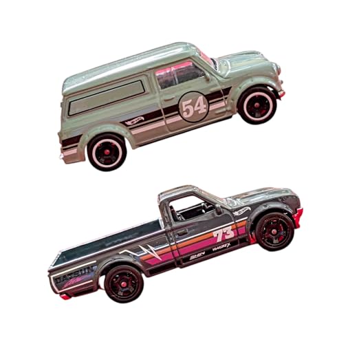Image of Hot Wheels Car 2025 Pack of 10 (Ford F-150, 72 Chevy Luv, 40 Ford Pickup, Limited Grip, 67 Austin, Datsun 620, Deora II, Circle Trucker, Fig Rig, Deora III) Multi - Color