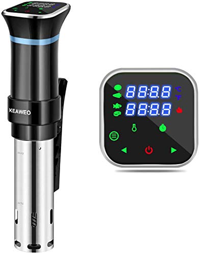 KEAWEO Sous Vide 1100W Sous Vide Machine Thermal Immersion Circulator Water Bath Cooking Quiet Slow Cooker Accurate Temperature Time Control Menu Function Energy-Efficient Foolproof Juicy Meals